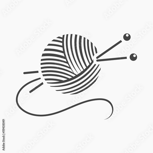 Yarn and needles icon of vector illustration for web and mobile