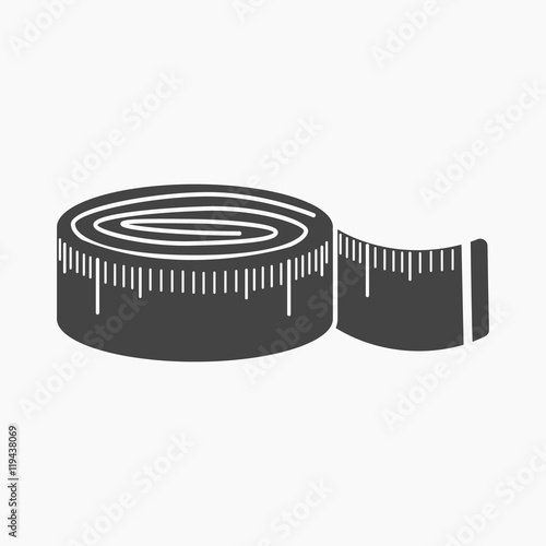 Measuring tape icon of vector illustration for web and mobile