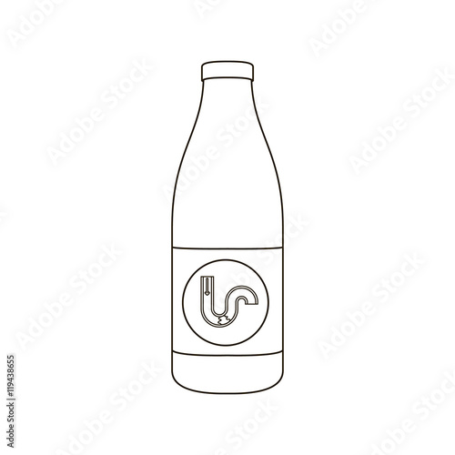 Chemical means for pipe cleaning icon line. Single silhouette plumbing icon.