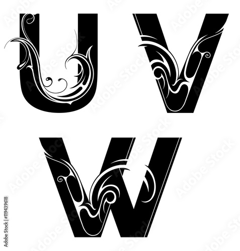 Decorative letter shapes