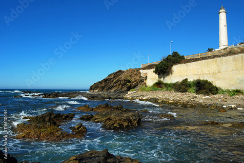 Faro, Calaburras, playa, Mijas, Málaga, mar, paisaje, paisaje marítimo