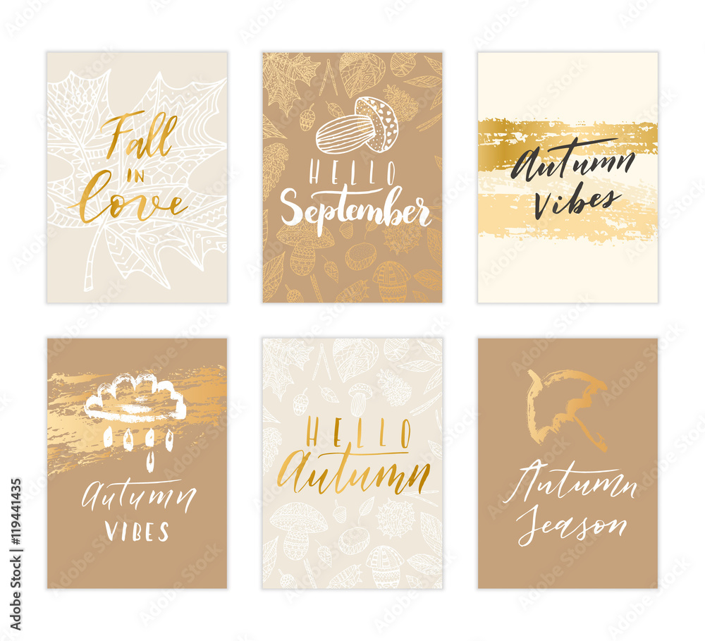 Autumn card collection. Autumn card collection.
