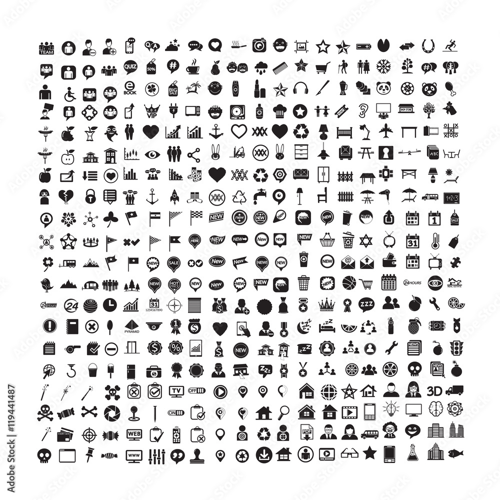 solid icons set illustration design solid icons set illustration design