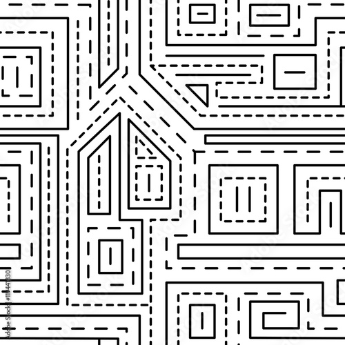 Abstract lines seamless pattern on white background