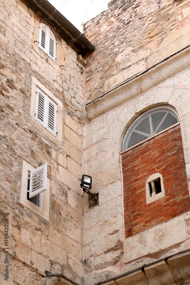 Architectural detail on an old building in Split, Cratia. Split is popular touristic destination and UNESCO World Heritage Site.