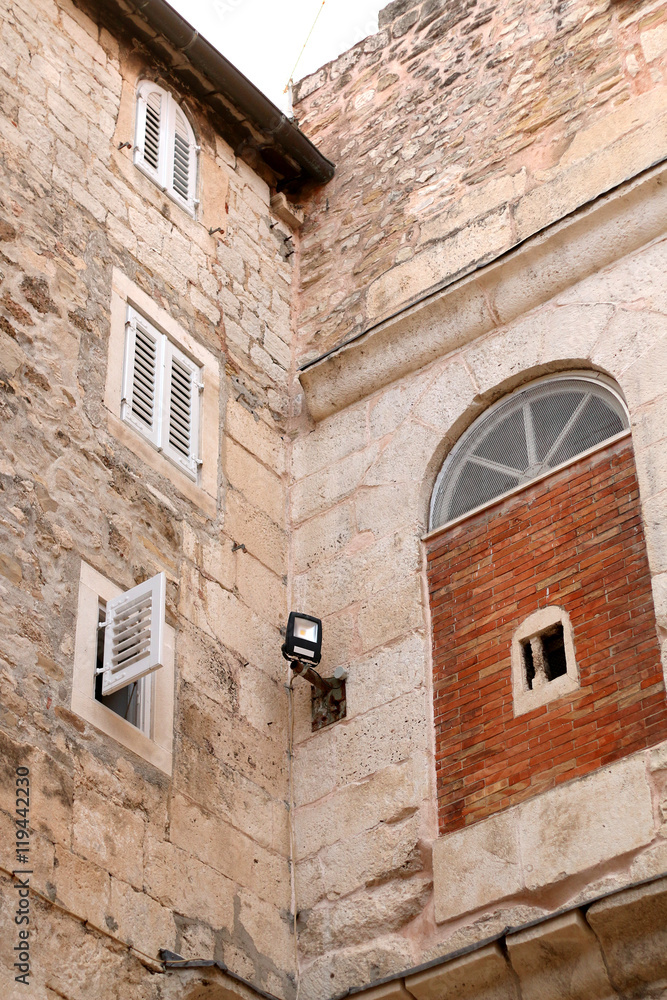 Fototapeta premium Architectural detail on an old building in Split, Cratia. Split is popular touristic destination and UNESCO World Heritage Site.