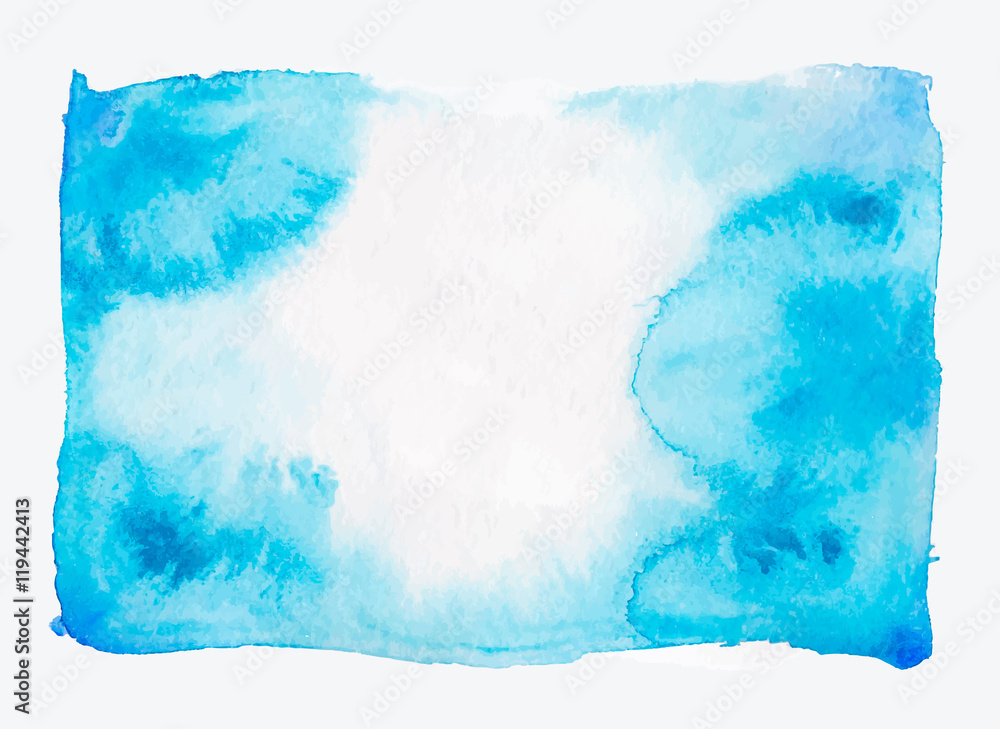 Sky-blue watercolor background with empty place inside. Sky-blue watercolor background with empty place inside.