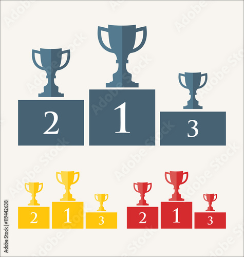 Trophy and awards retro vintage collection vector