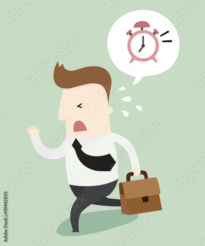 I was late for work ,vector illustration cartoon