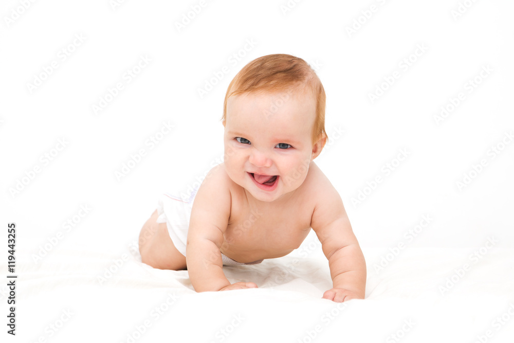 Funny little baby lying down on a blanket . Newborn child relaxing in bed. Nursery for young children. Textile and bedding for kids.
Funny little baby lying down on a blanket . Newborn child relaxing in bed. Nursery for young children. Textile and bedding for kids.
