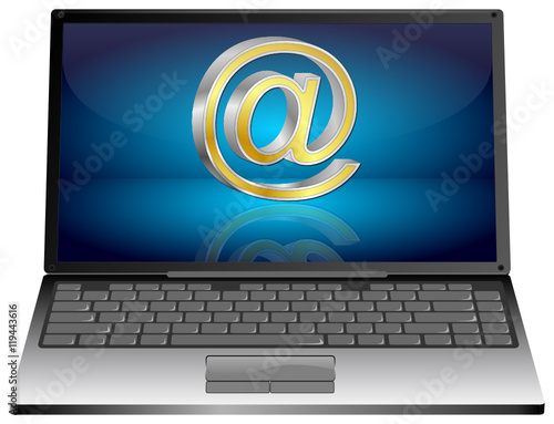 Laptop computer with Email Symbol - 3D illustration © wwwebmeister