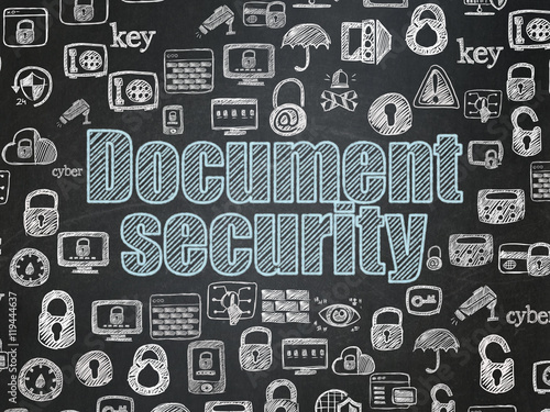Security concept: Document Security on School board background