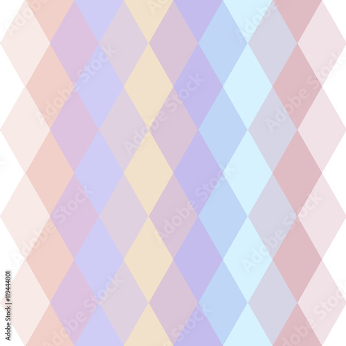 Abstract hipsters seamless pattern with bright pastel colored rhombus. Geometric background. Vector