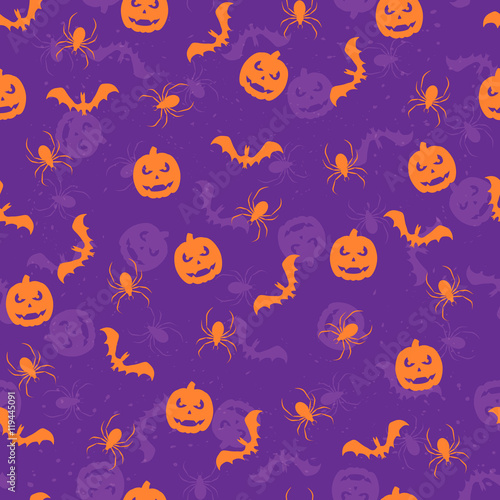 Seamless violet Halloween background