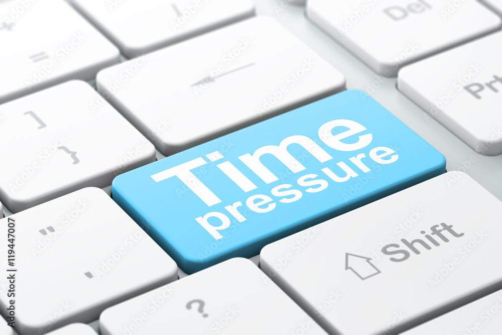 Timeline concept: Time Pressure on computer keyboard background Timeline concept: Time Pressure on computer keyboard background