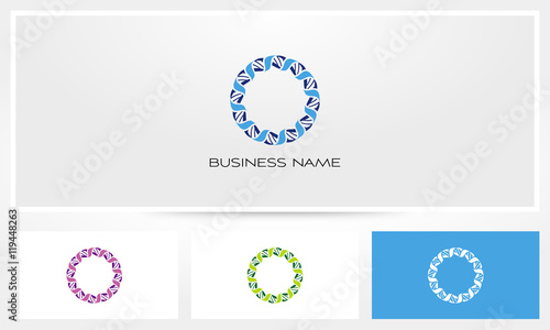 DNA Helix Genetic Circle Logo