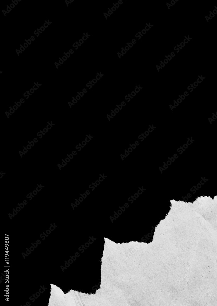 Pieces of torn paper on black. Copy space Pieces of torn paper on black. Copy space