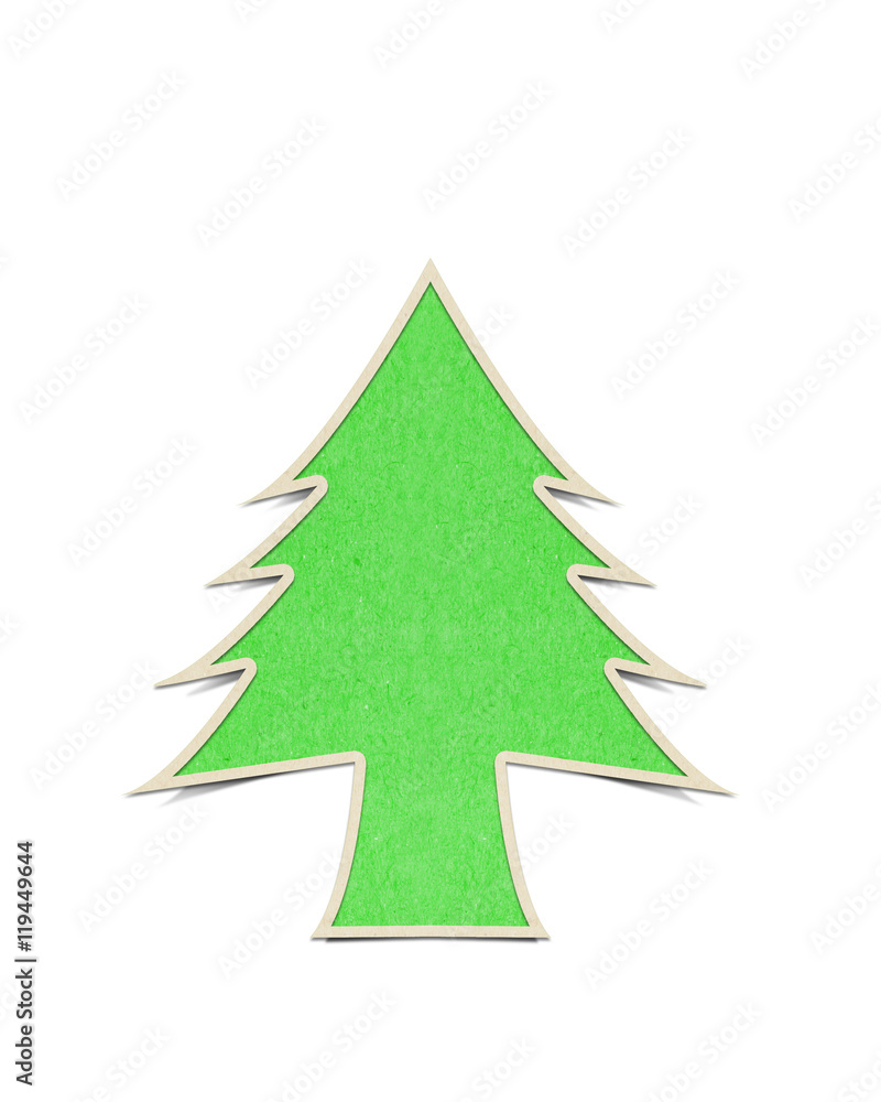 Fototapeta premium Christmas tree recycled paper craft background