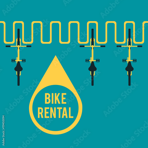 Bike rental. Flat vector illustration