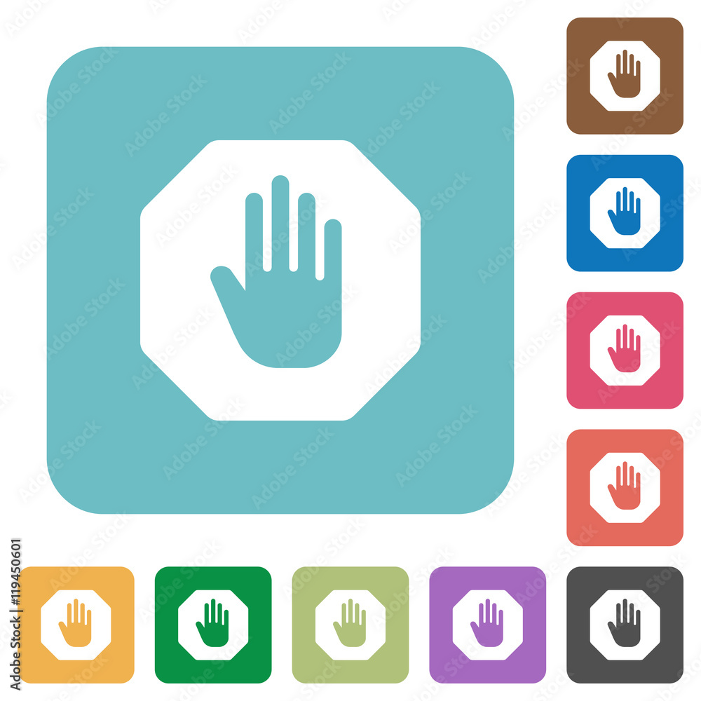 Flat stop sign icons Flat stop sign icons