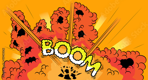 Boom - Comic book, cartoon explosion.