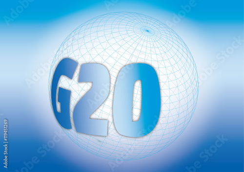G20 symbol with earth globe
