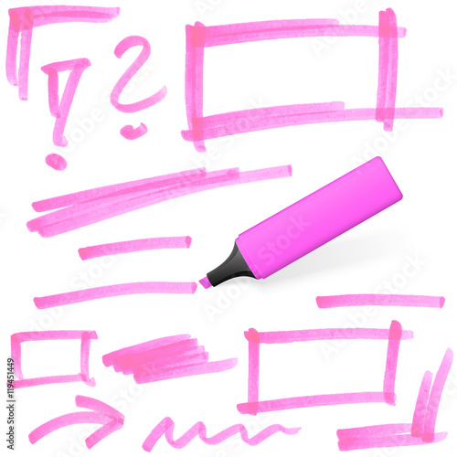 colored highlighter with markings