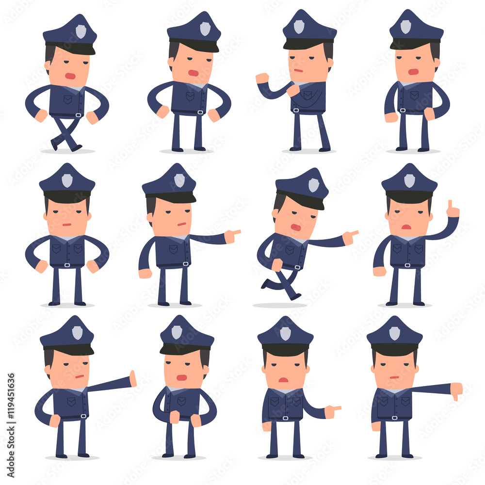 Set of Angry and Wrathful Character Officer abuses and accuses p Set of Angry and Wrathful Character Officer abuses and accuses p