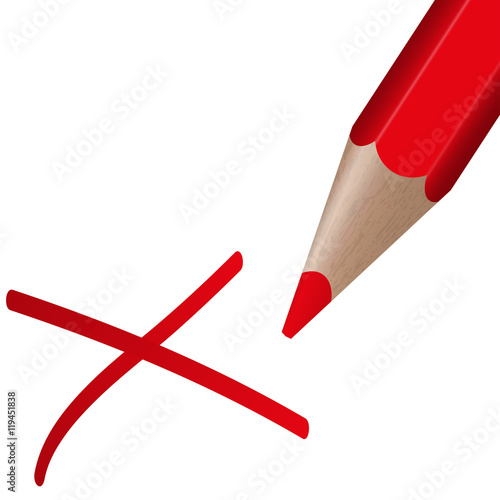 red pen with cross