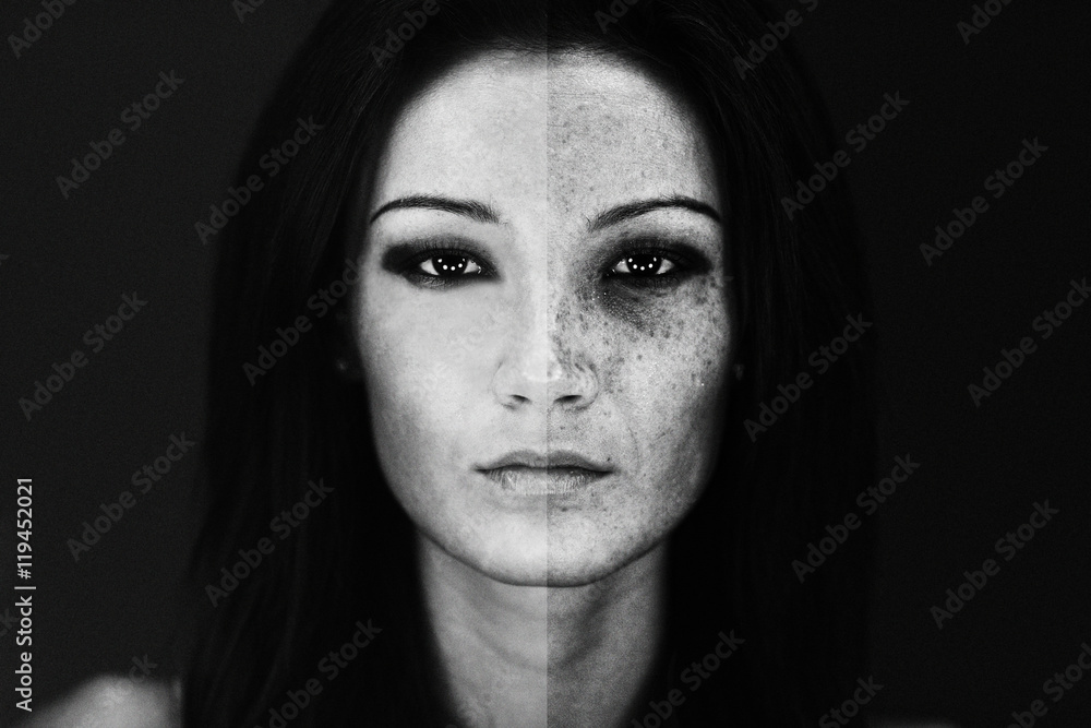 Girl with changed face Girl with changed face