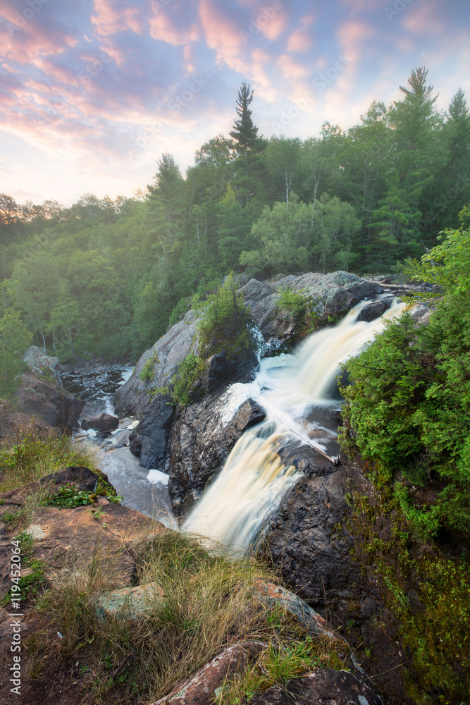 Sunrise at Gabbro Falls in the Upper Peninsula of Michigan Sunrise at Gabbro Falls in the Upper Peninsula of Michigan