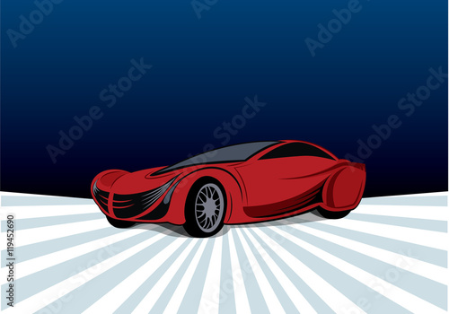Super Car , Concept Car. Sport, Modern and Luxury Automobile, Vector Illustration