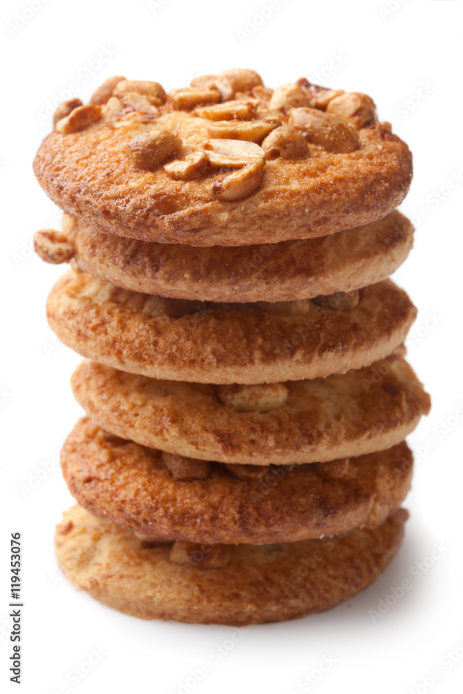 Stack of cookies isolated on white background Stack of cookies isolated on white background
