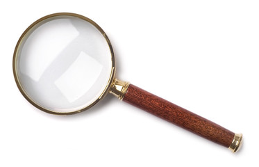 Magnifying glass isolated on white background