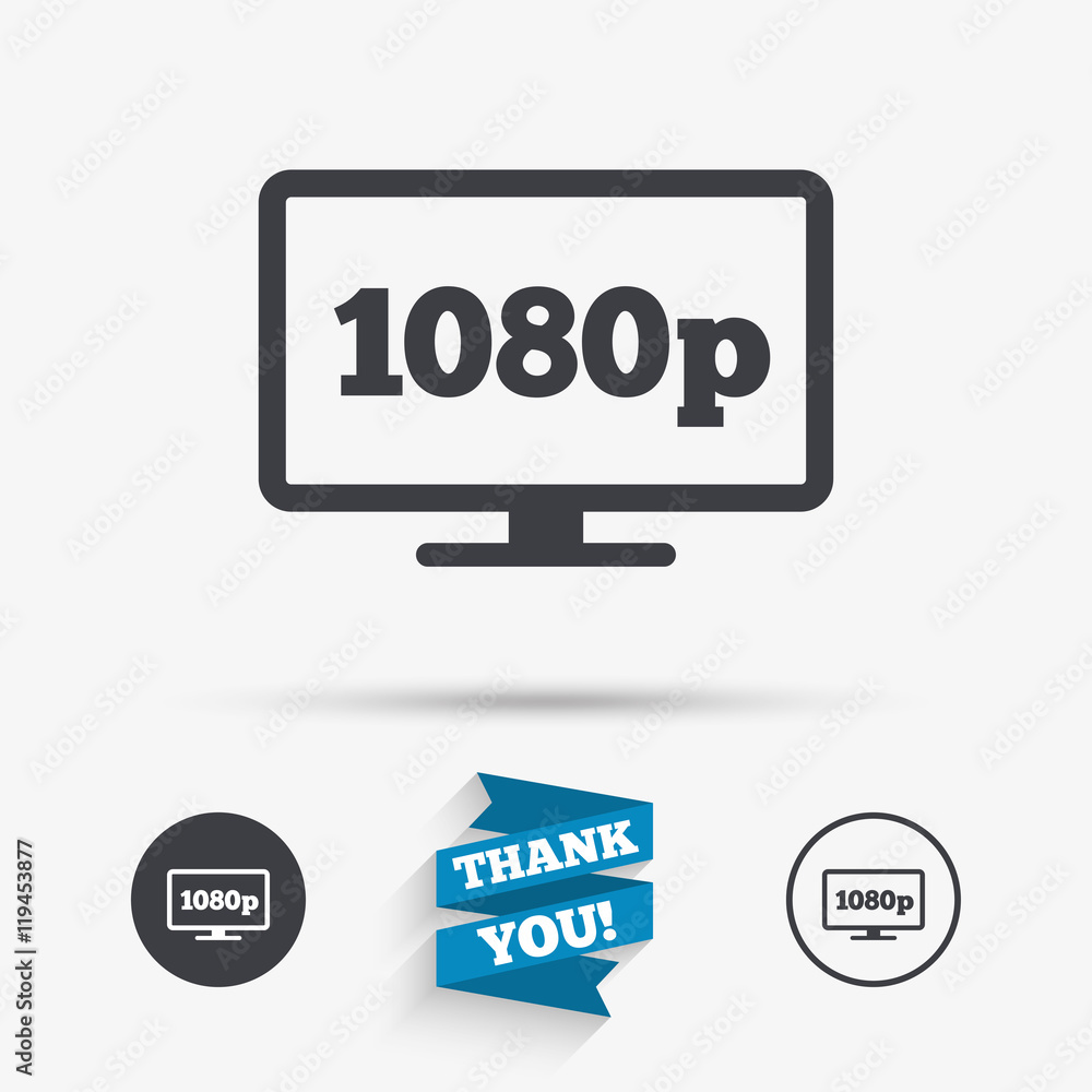Full hd widescreen tv. 1080p symbol. Full hd widescreen tv. 1080p symbol.