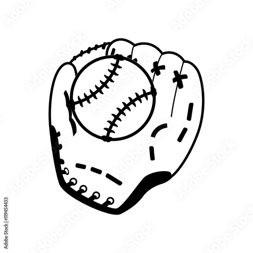 ball glove baseball sport competition game hobby icon. Flat and Isolated design. Vector illustration