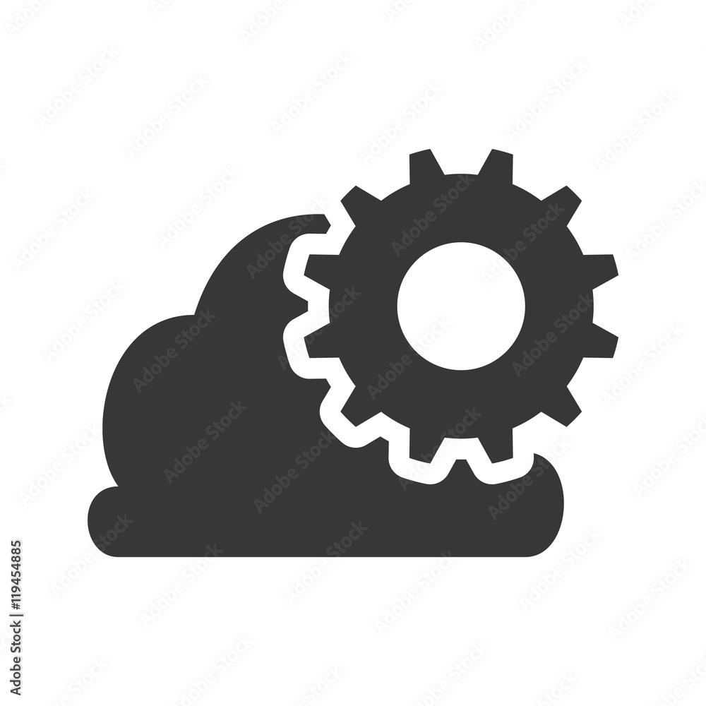 Vetor do Stock: cloud computing gear data center web hosting silhouette ...