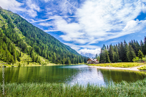 The lake Nambino in the Alps  Trentino  Italy