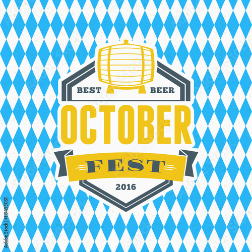 Beer festival Octoberfest celebration. Retro style badge, label,