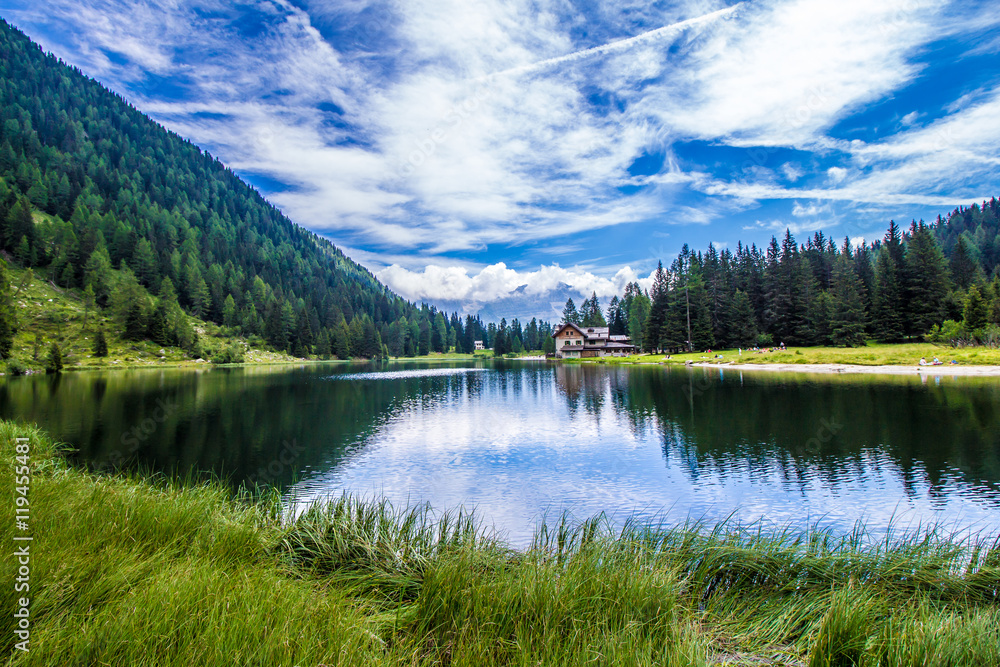 The lake Nambino in the Alps, Trentino, Italy