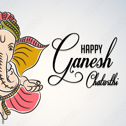 Ganesha chaturthi festival greeting card.