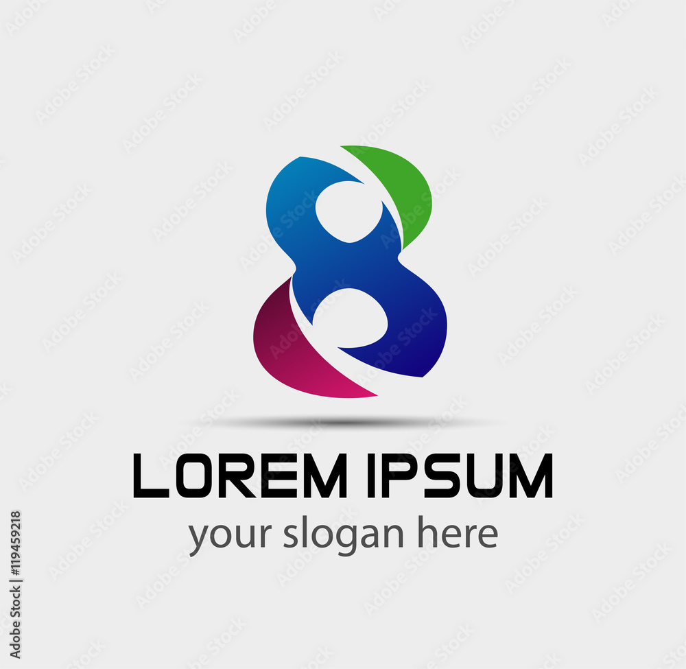 Logo number 8 company eight icon design template
Logo number 8 company eight icon design template