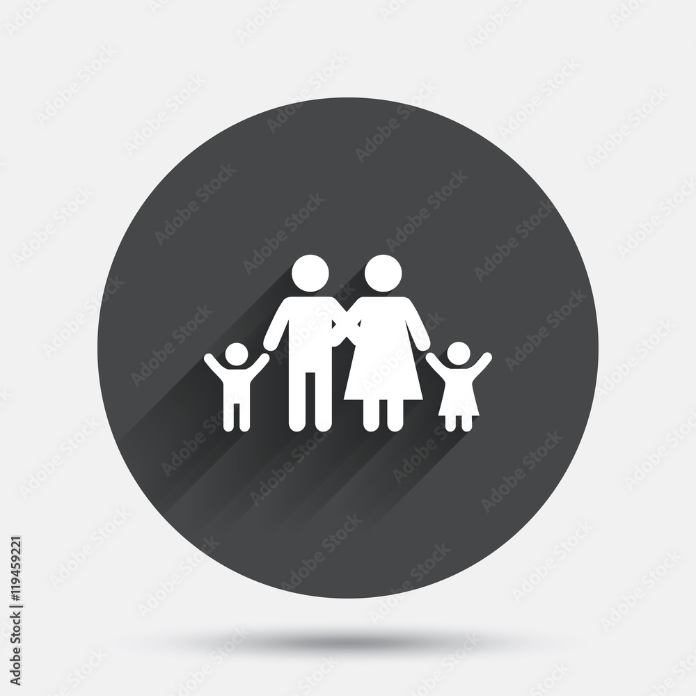 Family icon. Parents with children symbol. Family icon. Parents with children symbol.