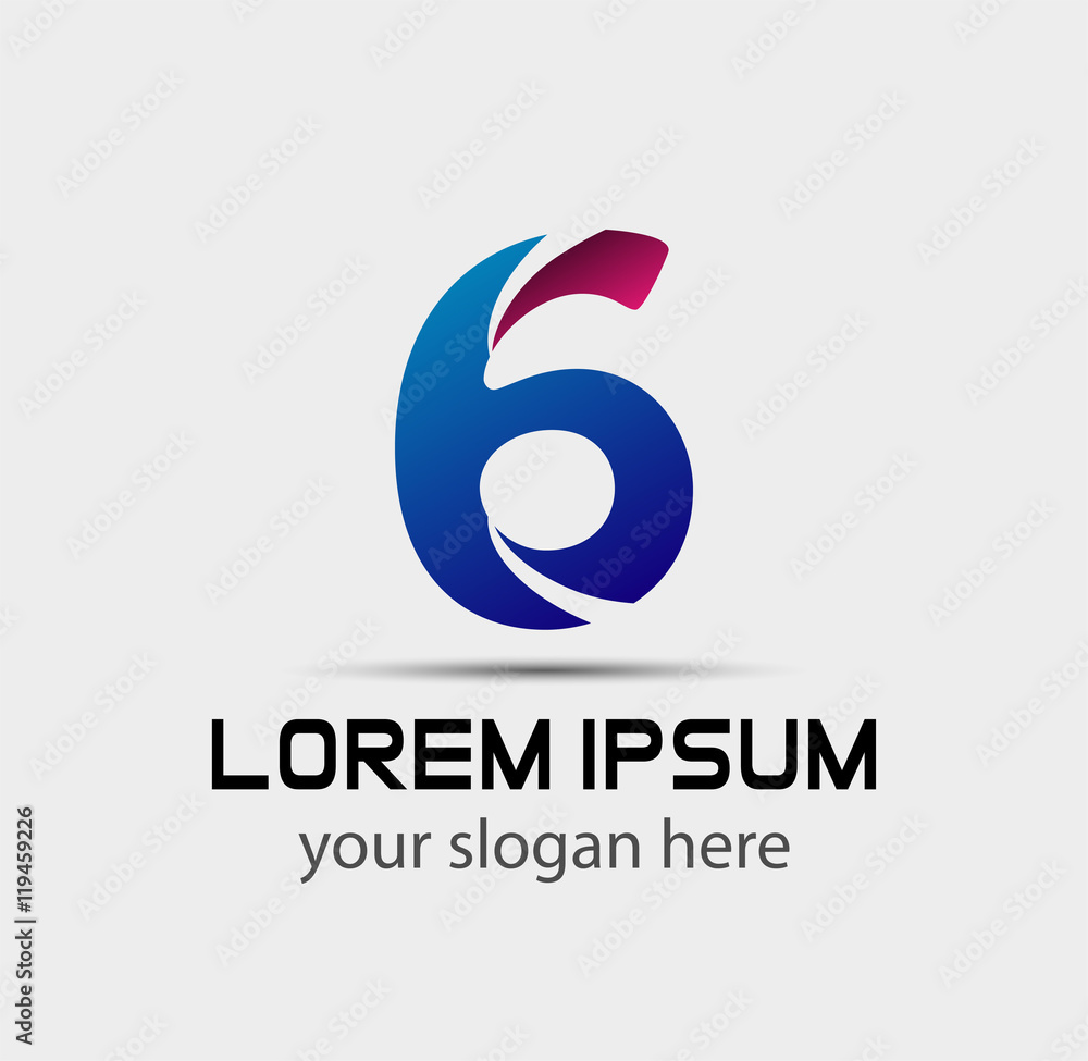 Logo number 6 company icon design template
Logo number 6 company icon design template
