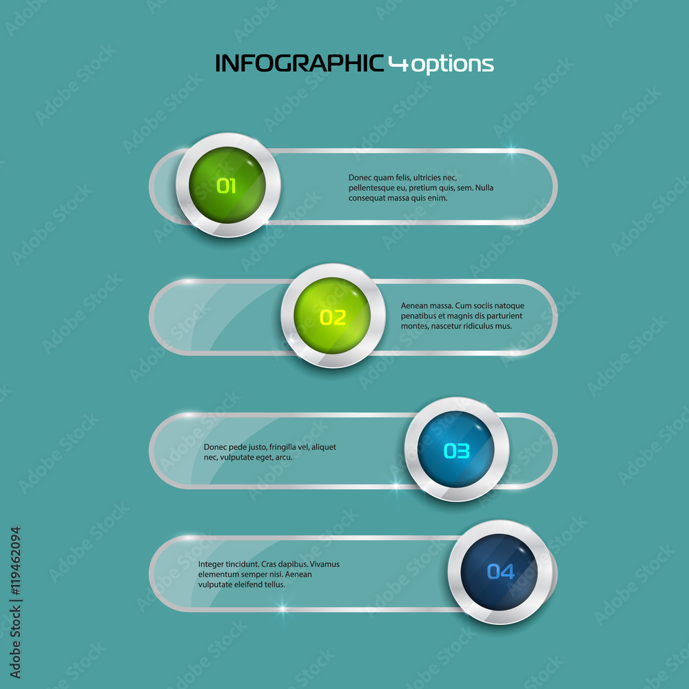 4 Steps horizontal infographic element