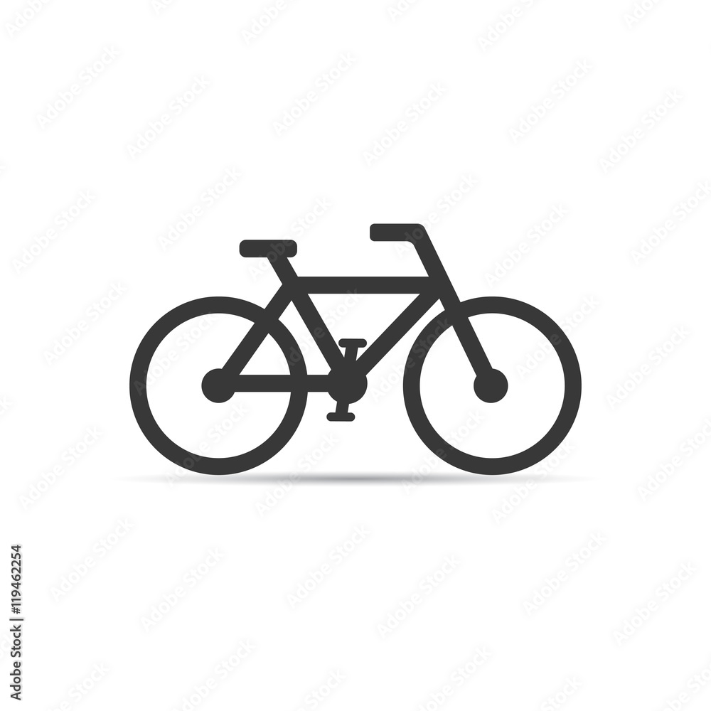 Bicycle simple icon. Bike minimalistic grey sign. Vector isolated object. Bicycle simple icon. Bike minimalistic grey sign. Vector isolated object.