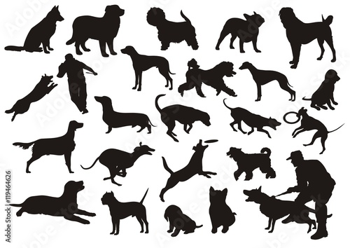Vector dog silhouettes #119464626