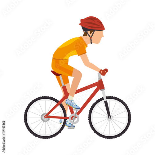 cyclist man riding sport bike