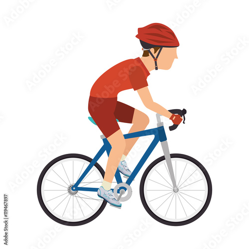 cyclist man riding sport bike