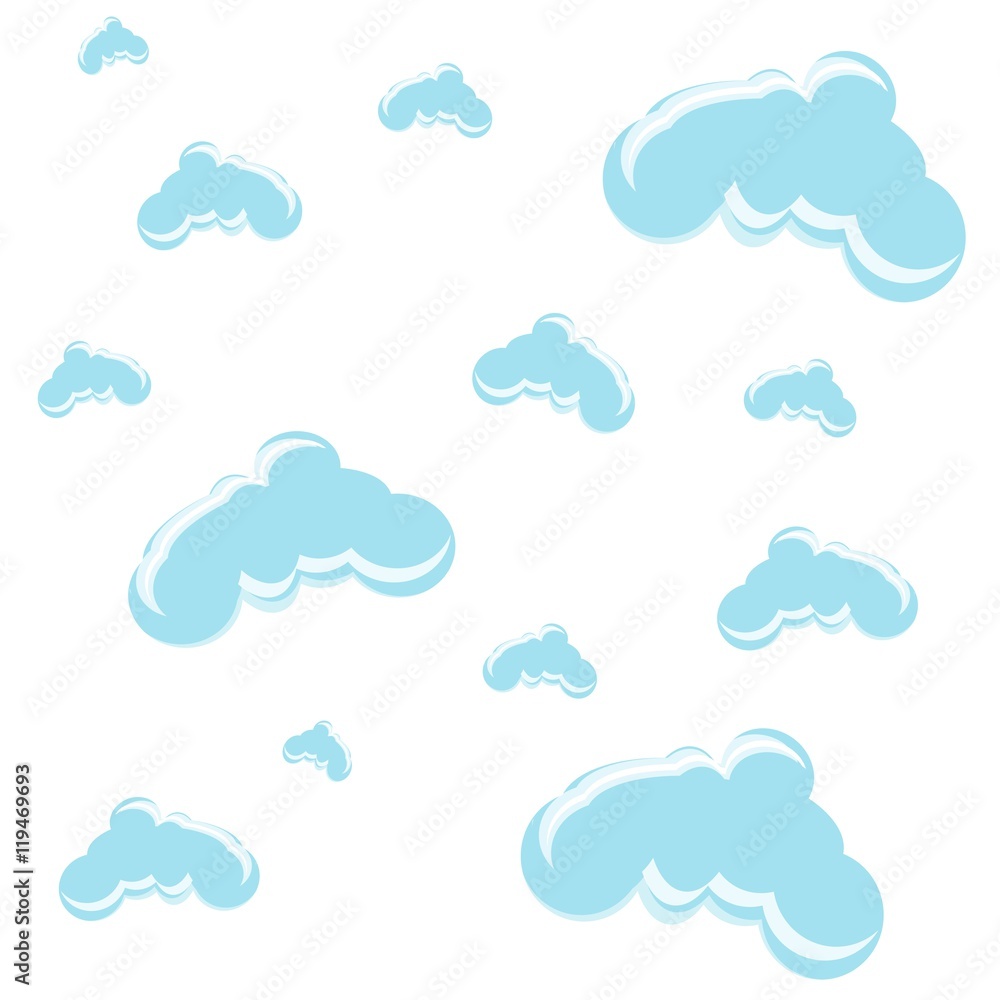 Clouds design background, blue clouds on white, vector illustration Clouds design background, blue clouds on white, vector illustration